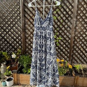 Japna Blue and White Floral Dress